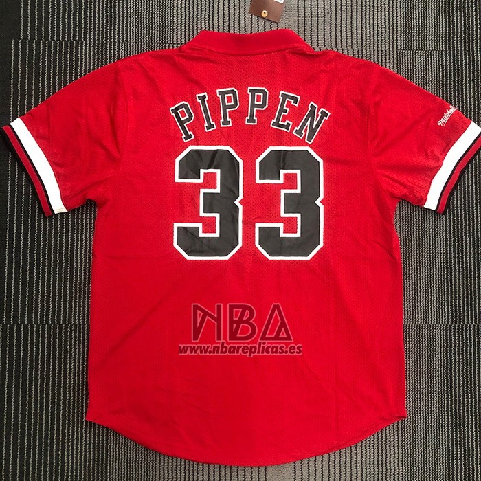 Camiseta Manga Corta Chicago Bulls Scottie Pippen NO 33 Rojo
